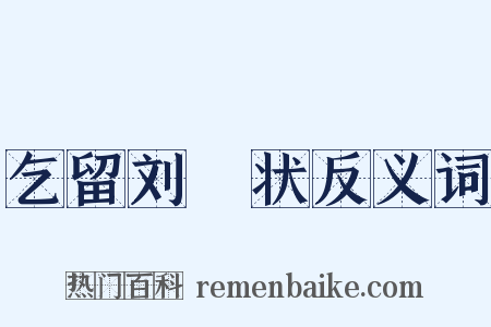 乞留刘攽状反义词是什么意思的图片